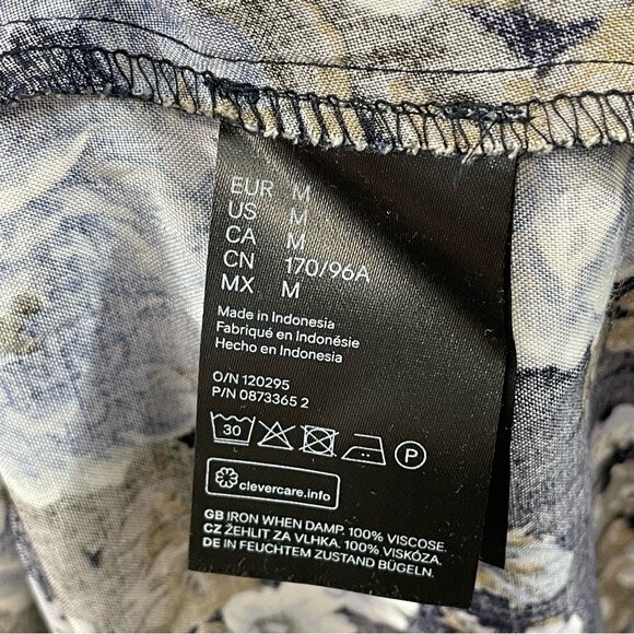 NWT H&M Mama Maternity Navy Blue Floral‎ Button Up Long Sleeve Dress Size MEDIUM - Picture 8 of 10